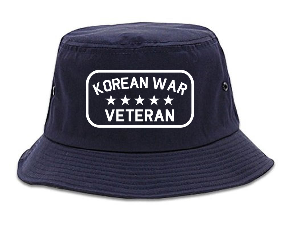 Korean War Veteran Mens Snapback Hat Navy Blue