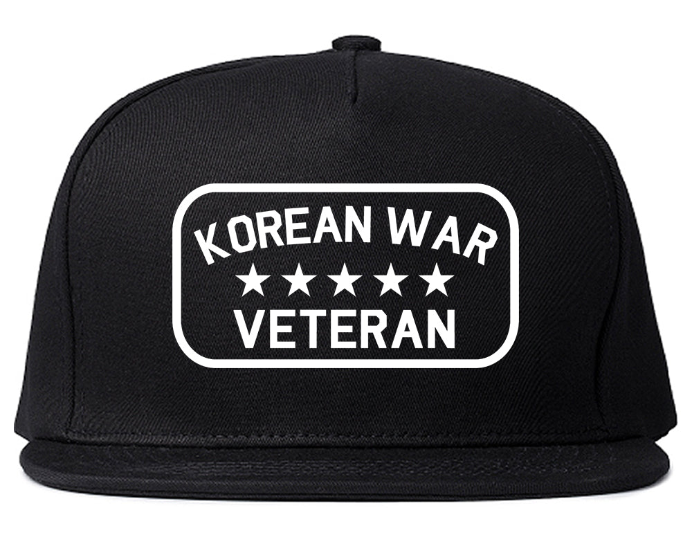 Korean War Veteran Mens Snapback Hat Black