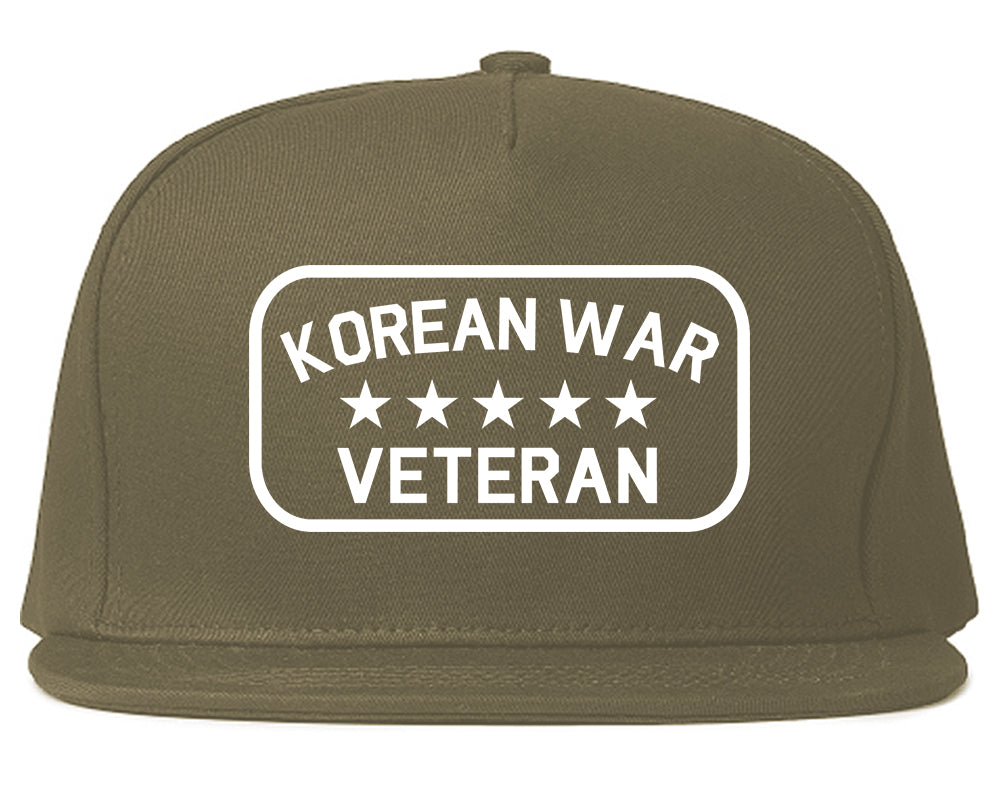 Korean War Veteran Mens Snapback Hat Grey