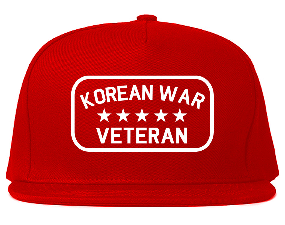 Korean War Veteran Mens Snapback Hat Red