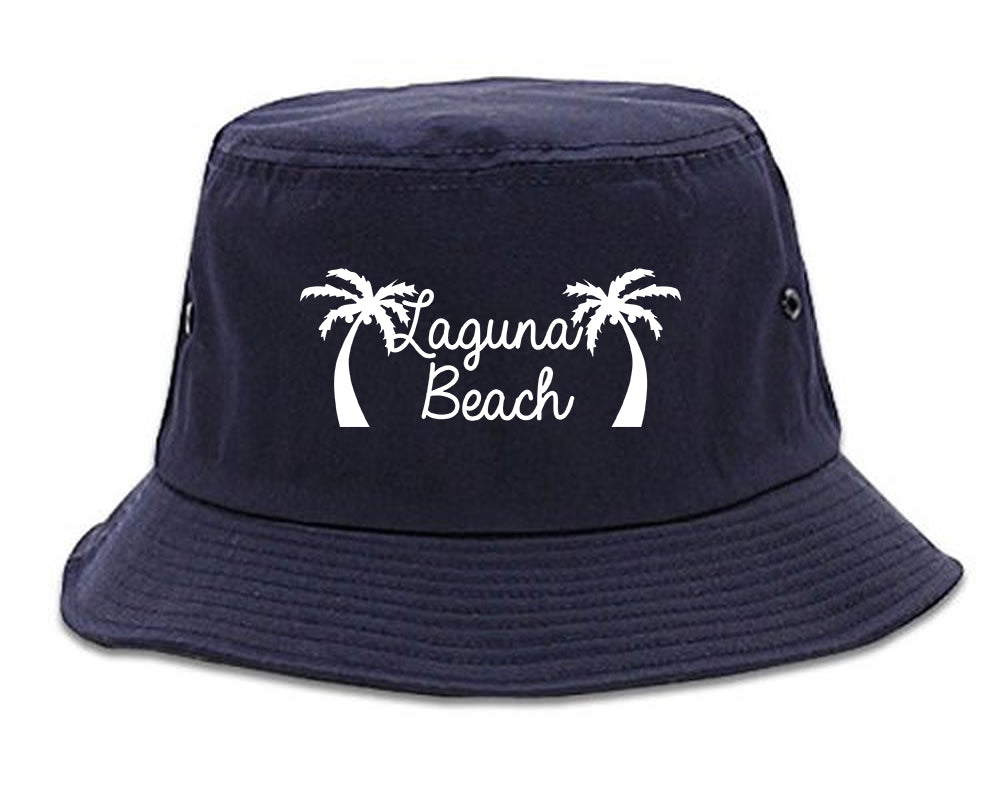 Laguna Beach California Mens Bucket Hat Navy Blue