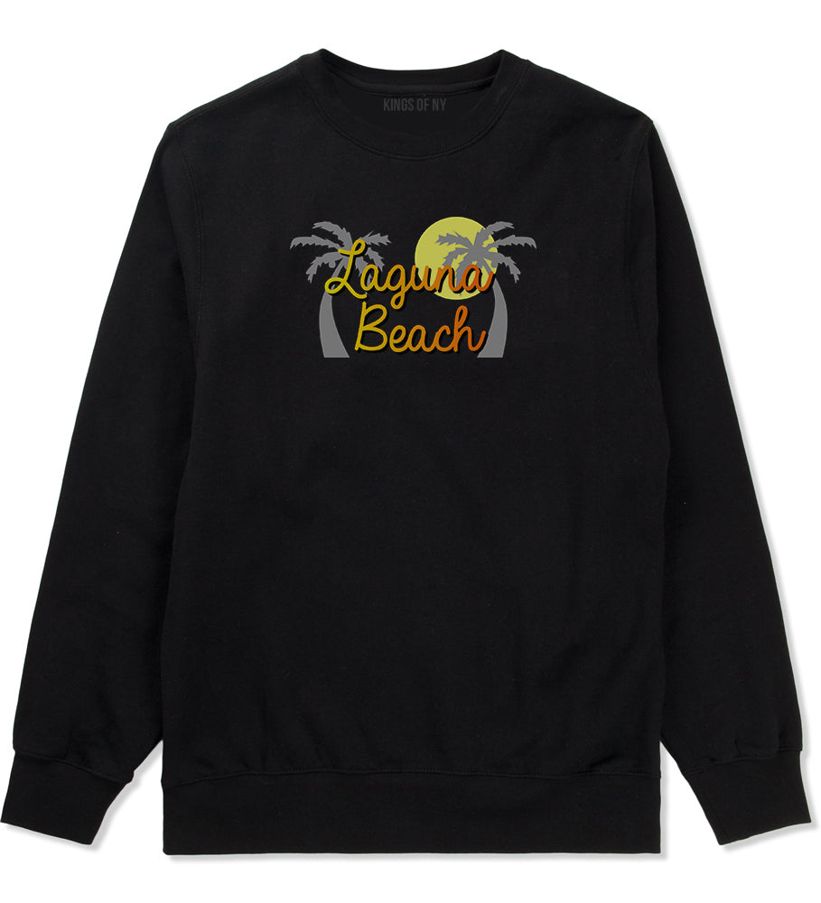 Laguna Beach California Mens Crewneck Sweatshirt Black by Kings Of NY