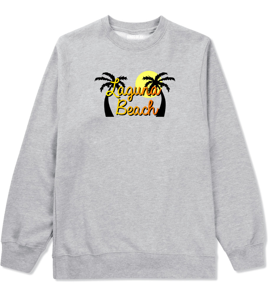 Laguna Beach California Mens Crewneck Sweatshirt Grey by Kings Of NY