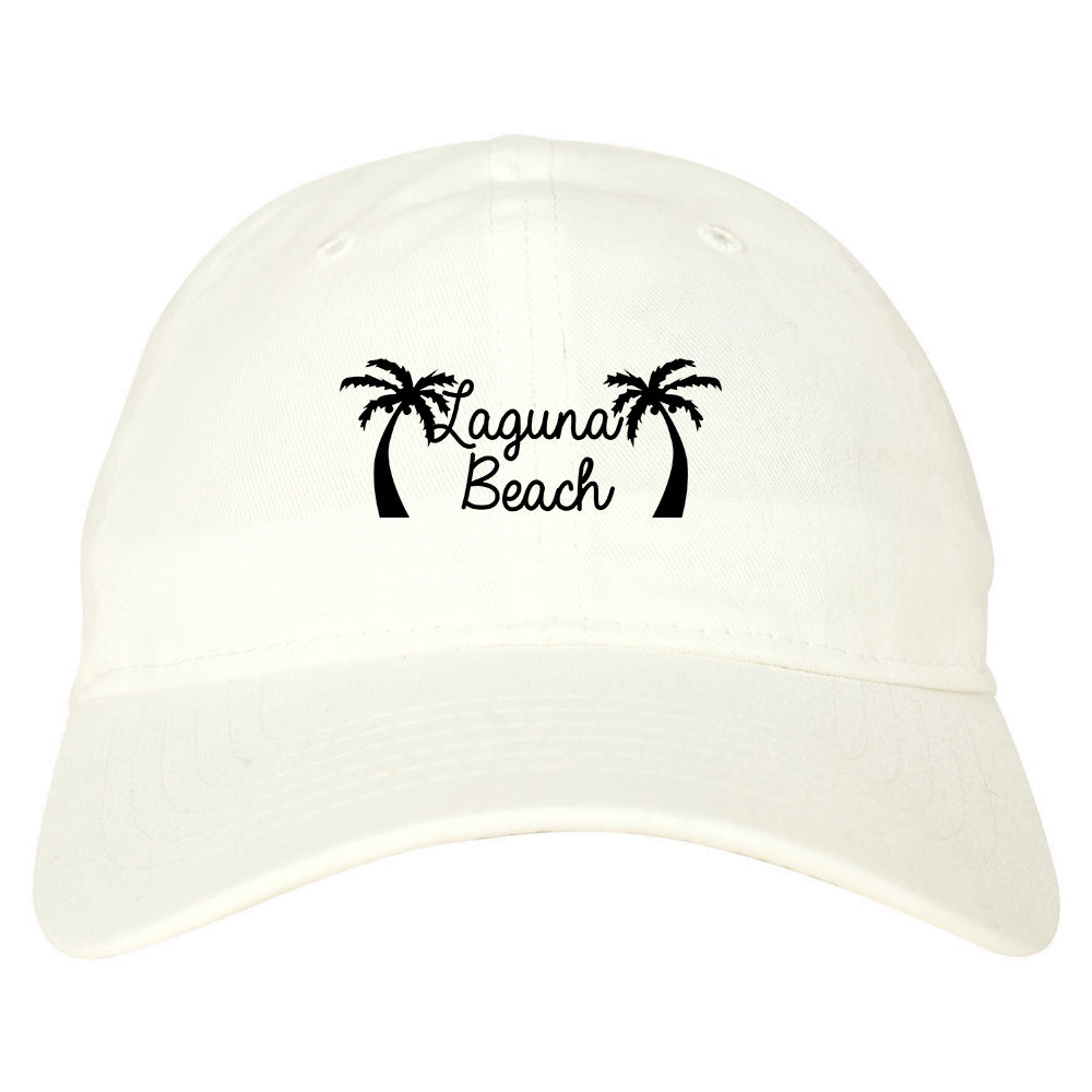 Laguna Beach California Mens Dad Hat Baseball Cap White