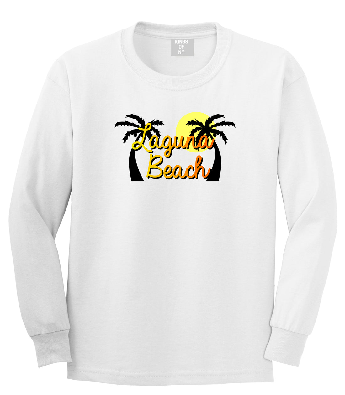 Laguna Beach California Mens Long Sleeve T-Shirt White by Kings Of NY