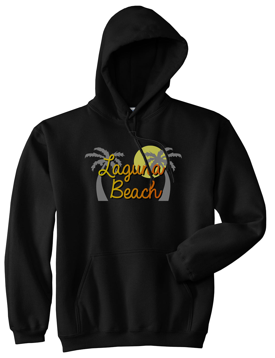 Laguna Beach California Mens Pullover Hoodie Black by Kings Of NY