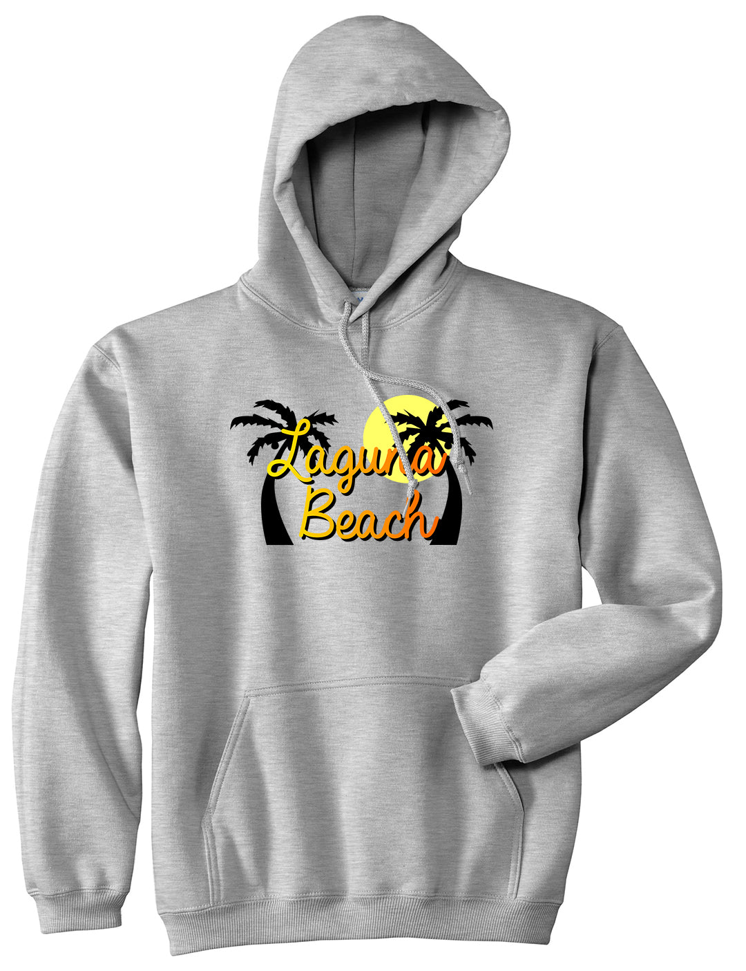 Laguna Beach California Mens Pullover Hoodie Grey by Kings Of NY