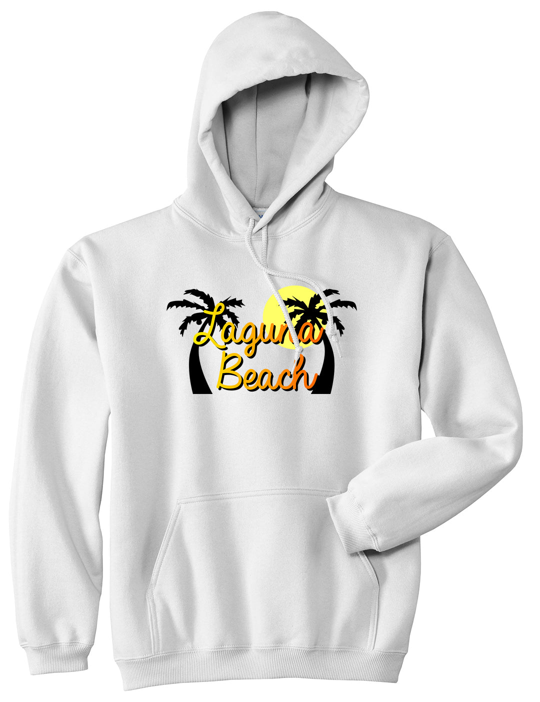 Laguna Beach California Mens Pullover Hoodie White by Kings Of NY