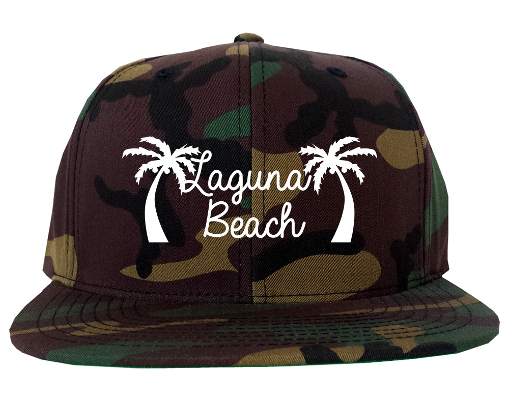 Laguna Beach California Mens Snapback Hat Camo