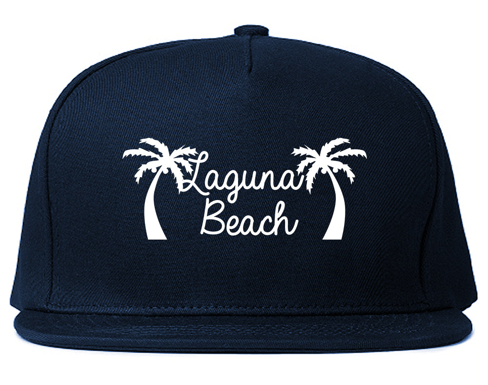 Laguna Beach California Mens Snapback Hat Navy Blue
