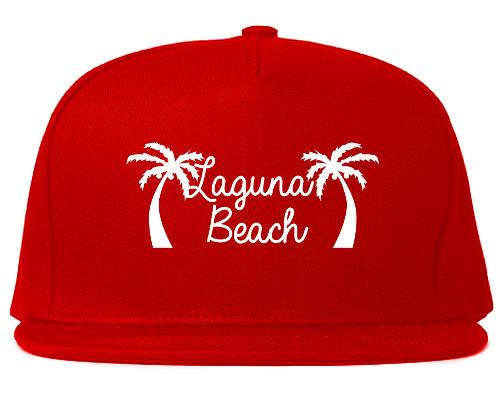 Laguna Beach California Mens Snapback Hat Red