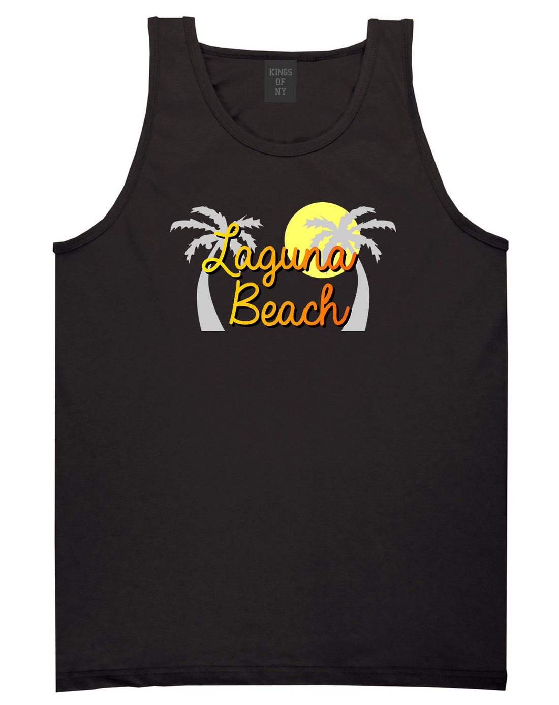 Laguna Beach California Mens Tank Top Shirt Black by Kings Of NY