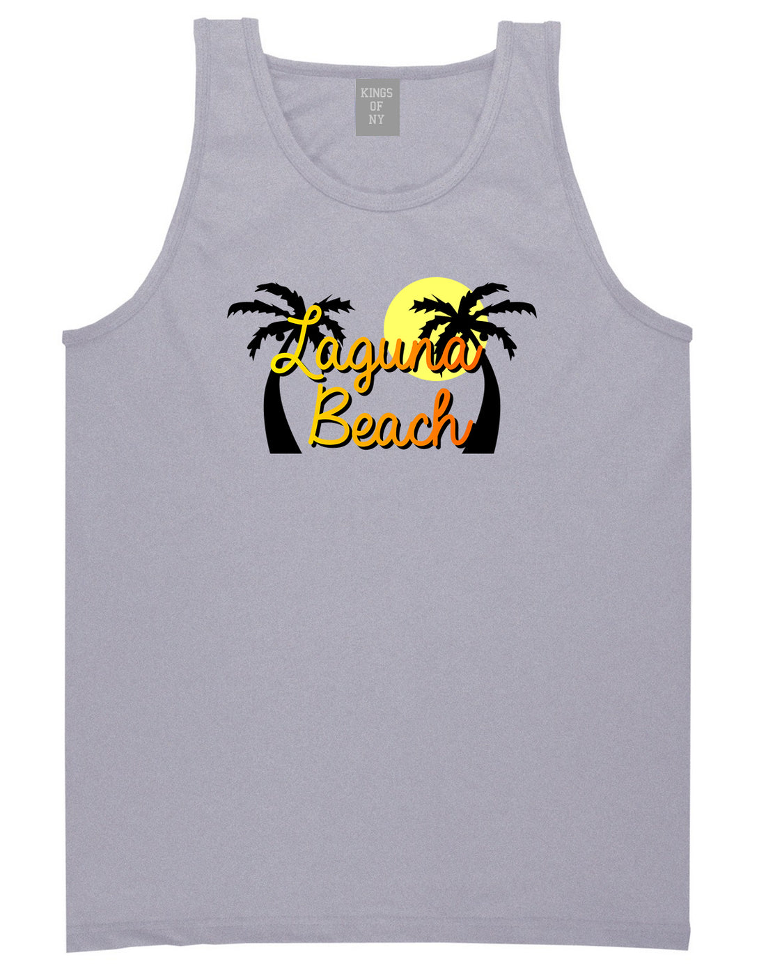 Laguna Beach California Mens Tank Top Shirt Grey by Kings Of NY