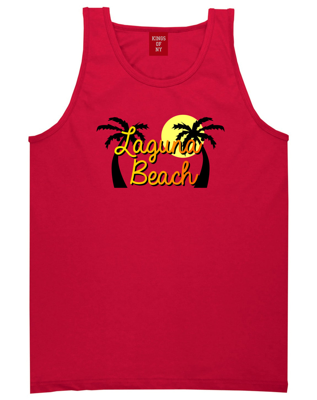 Laguna Beach California Mens Tank Top Shirt Red by Kings Of NY
