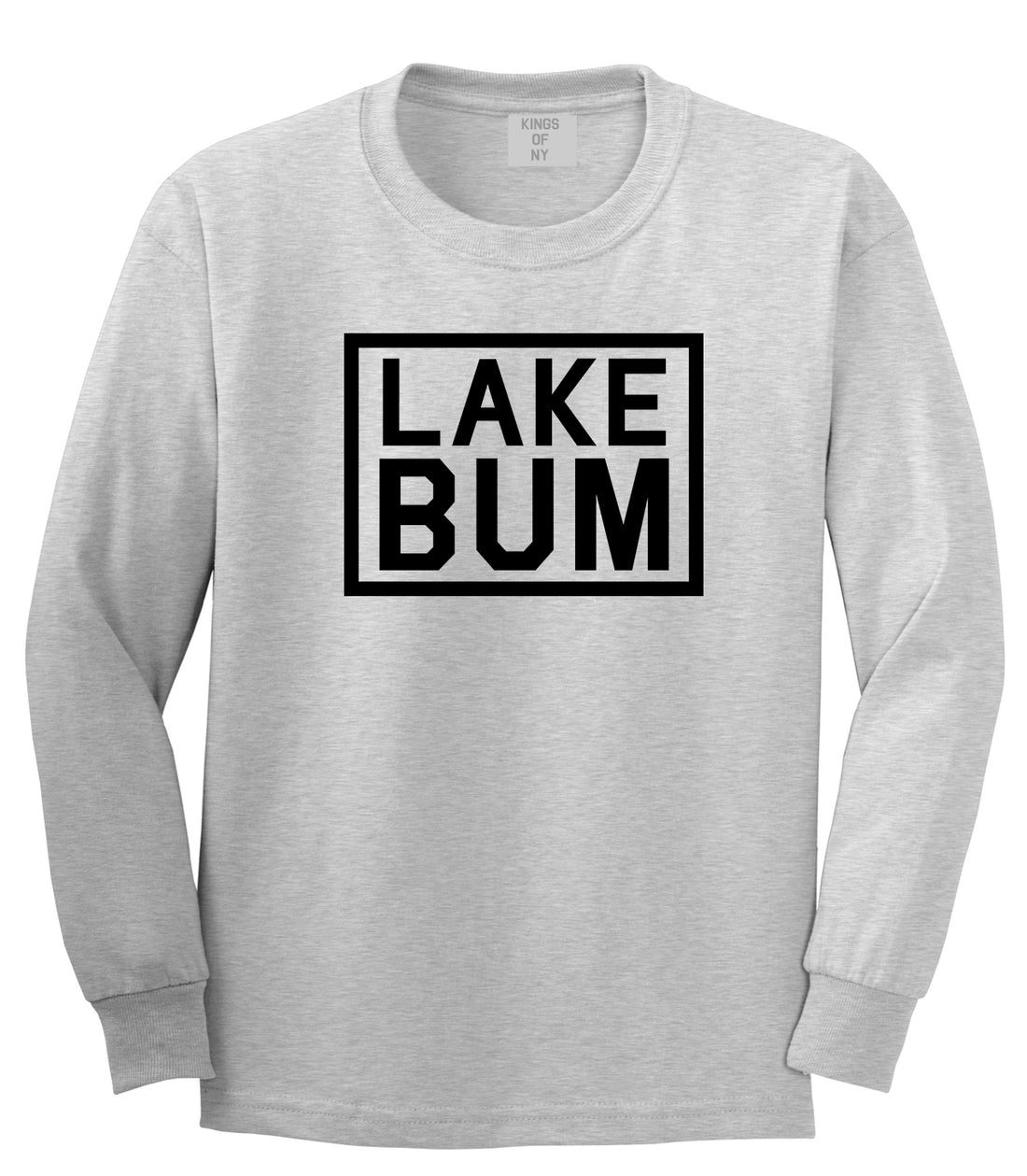 Lake Bum Box Mens Long Sleeve T-Shirt Grey