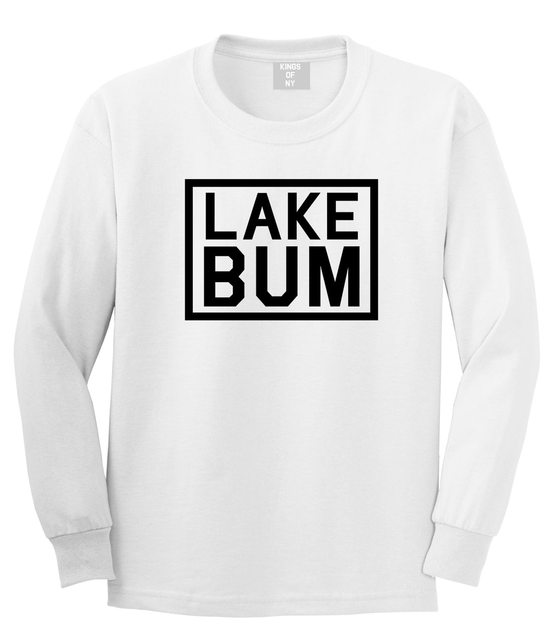 Lake Bum Box Mens Long Sleeve T-Shirt White
