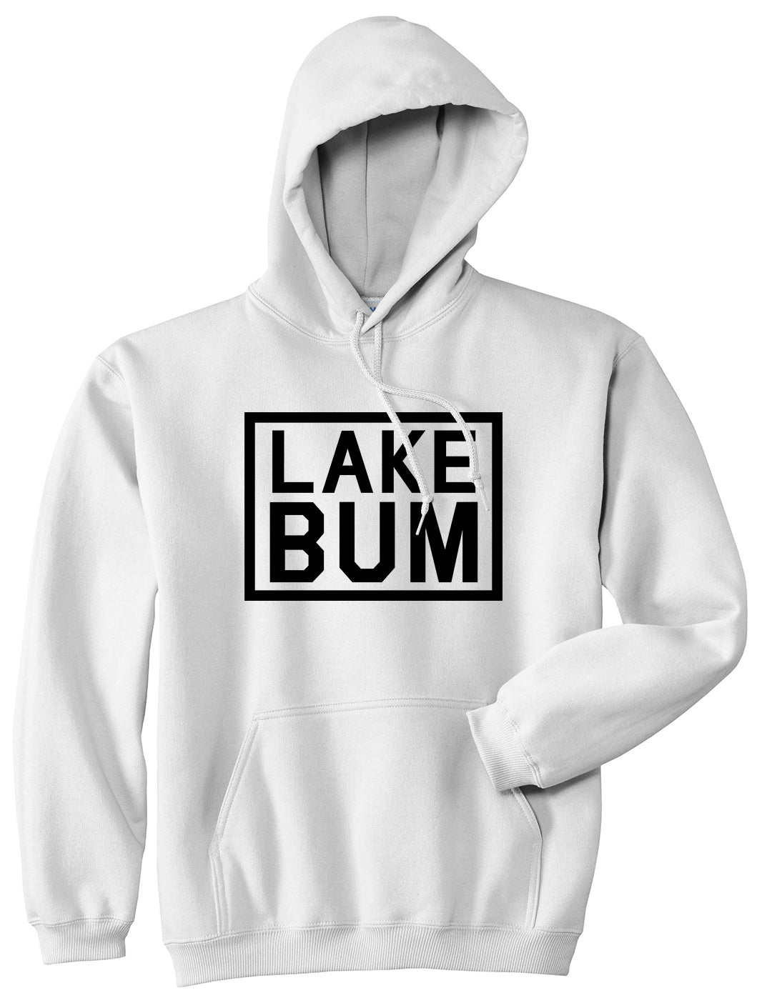 Lake Bum Box Mens Pullover Hoodie White