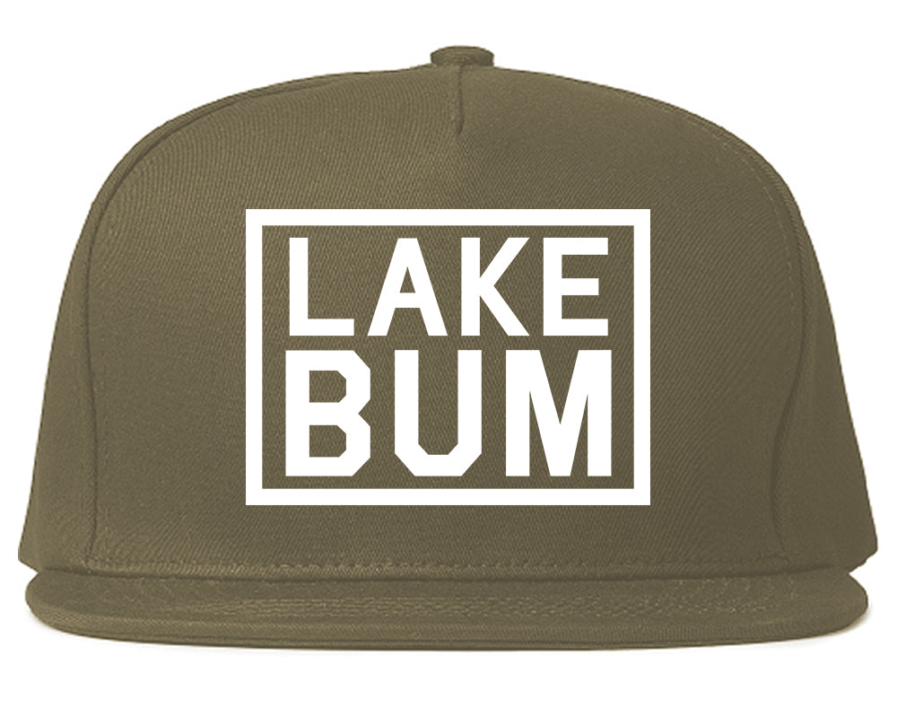 Lake Bum Box Mens Snapback Hat Grey