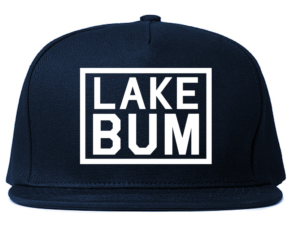 Lake Bum Box Mens Snapback Hat Navy Blue