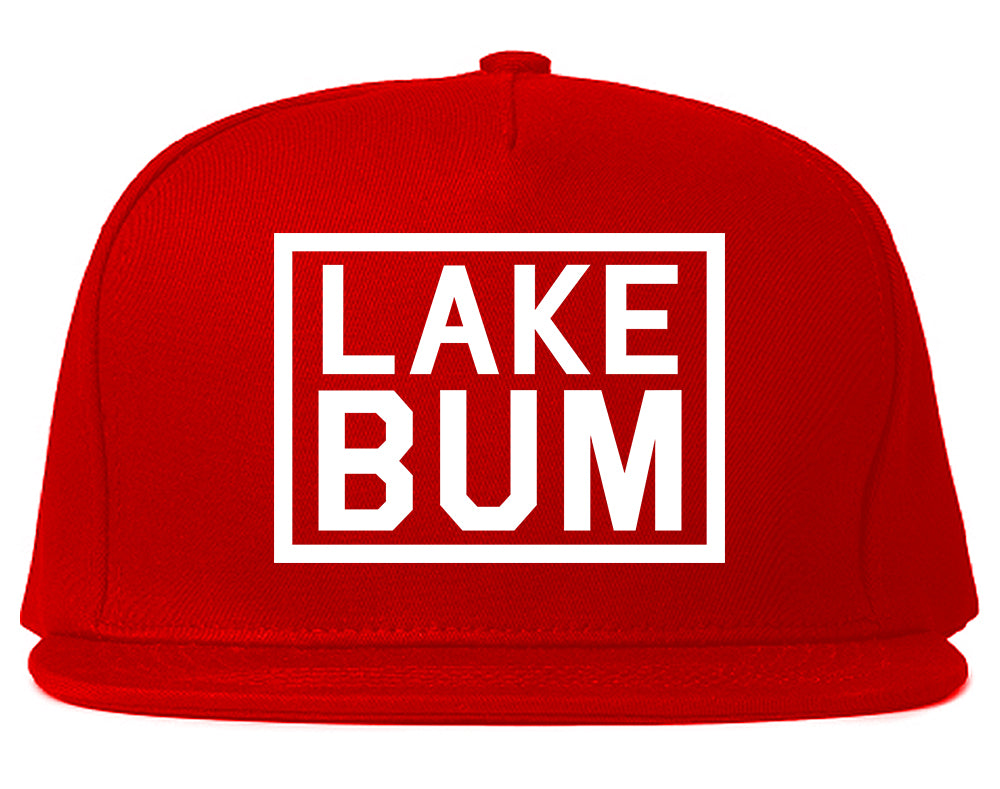 Lake Bum Box Mens Snapback Hat Red