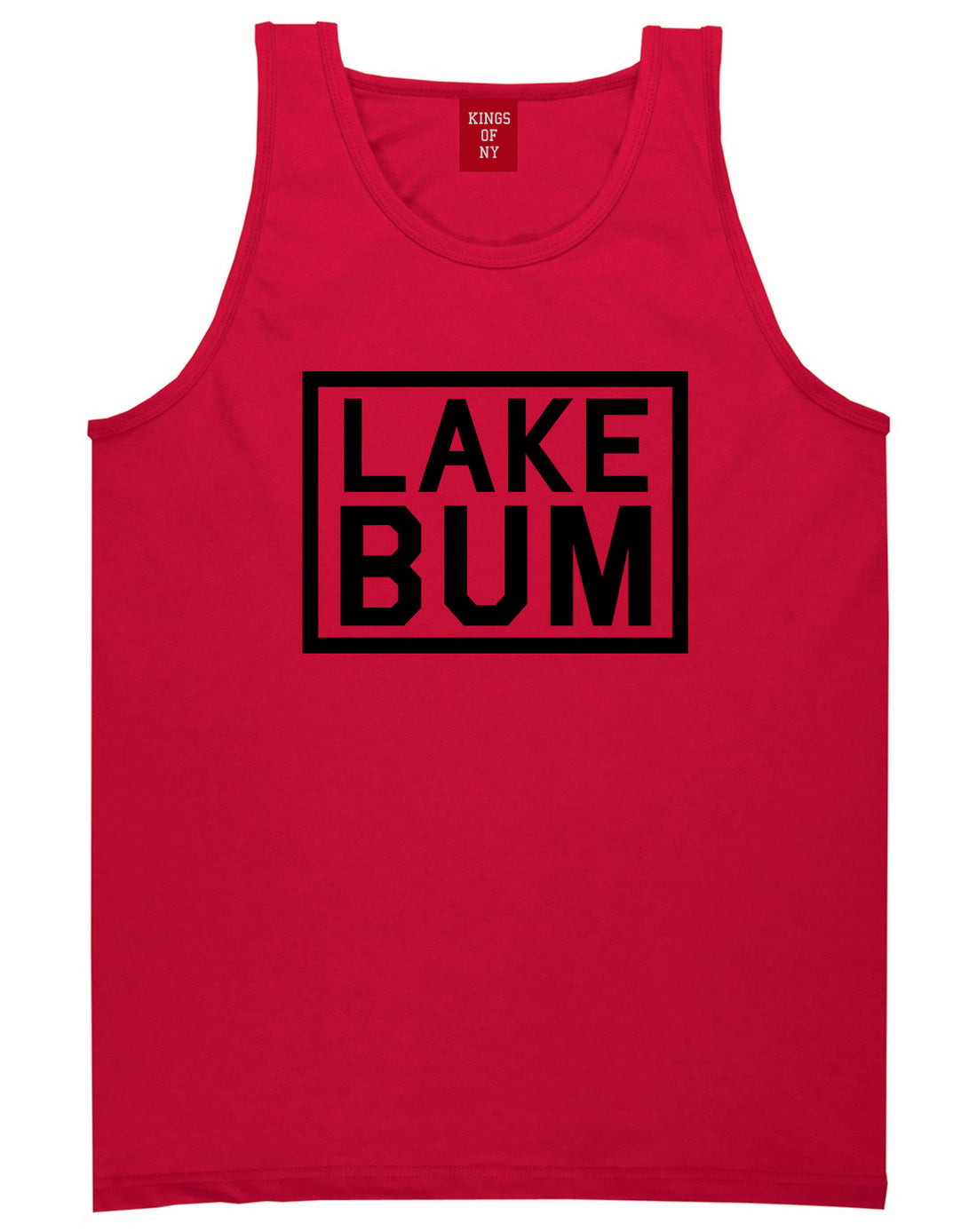 Lake Bum Box Mens Tank Top Shirt Red