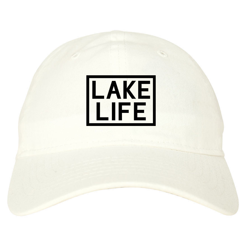 Lake Life Box Mens Dad Hat Baseball Cap White