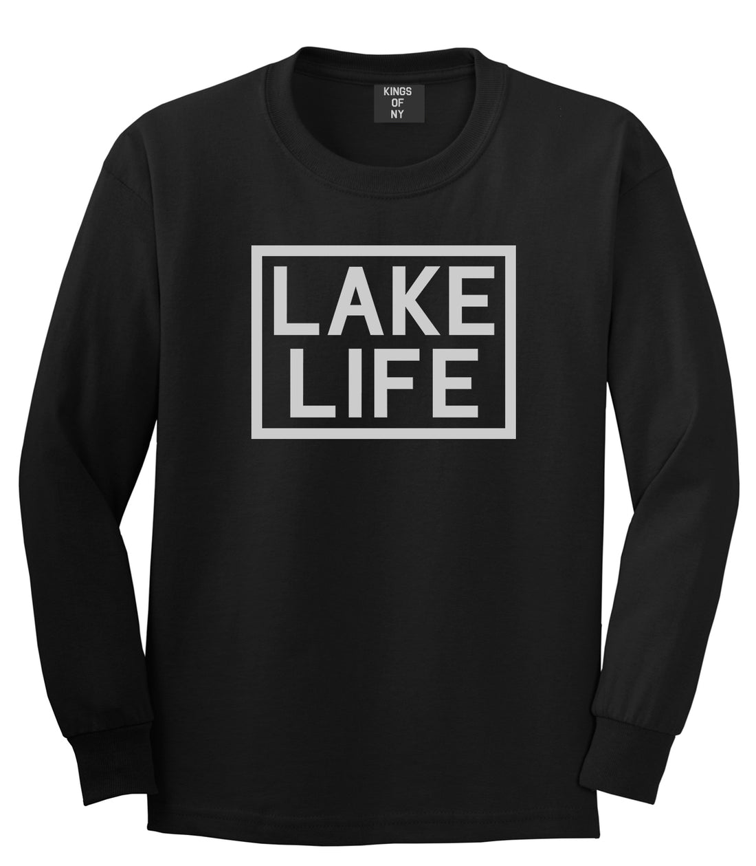 Lake Life Box Mens Long Sleeve T-Shirt Black