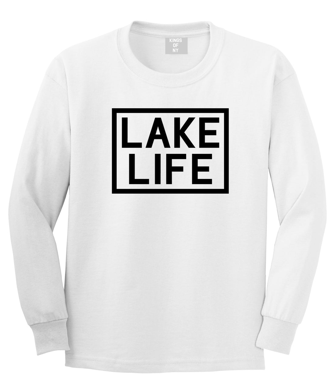 Lake Life Box Mens Long Sleeve T-Shirt White