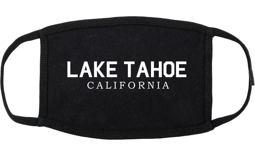 Lake Tahoe California Mountains Cotton Face Mask Black
