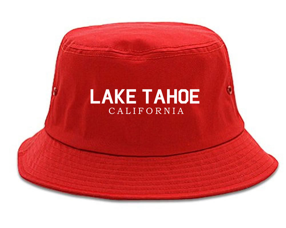 Lake Tahoe California Mountains Mens Snapback Hat Red
