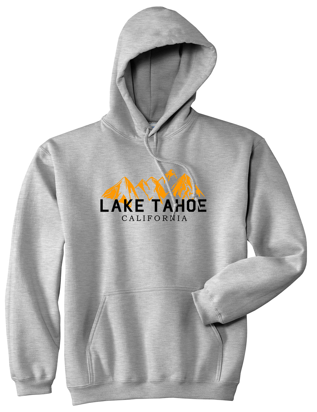 Lake Tahoe California Mountains Mens Pullover Hoodie Grey