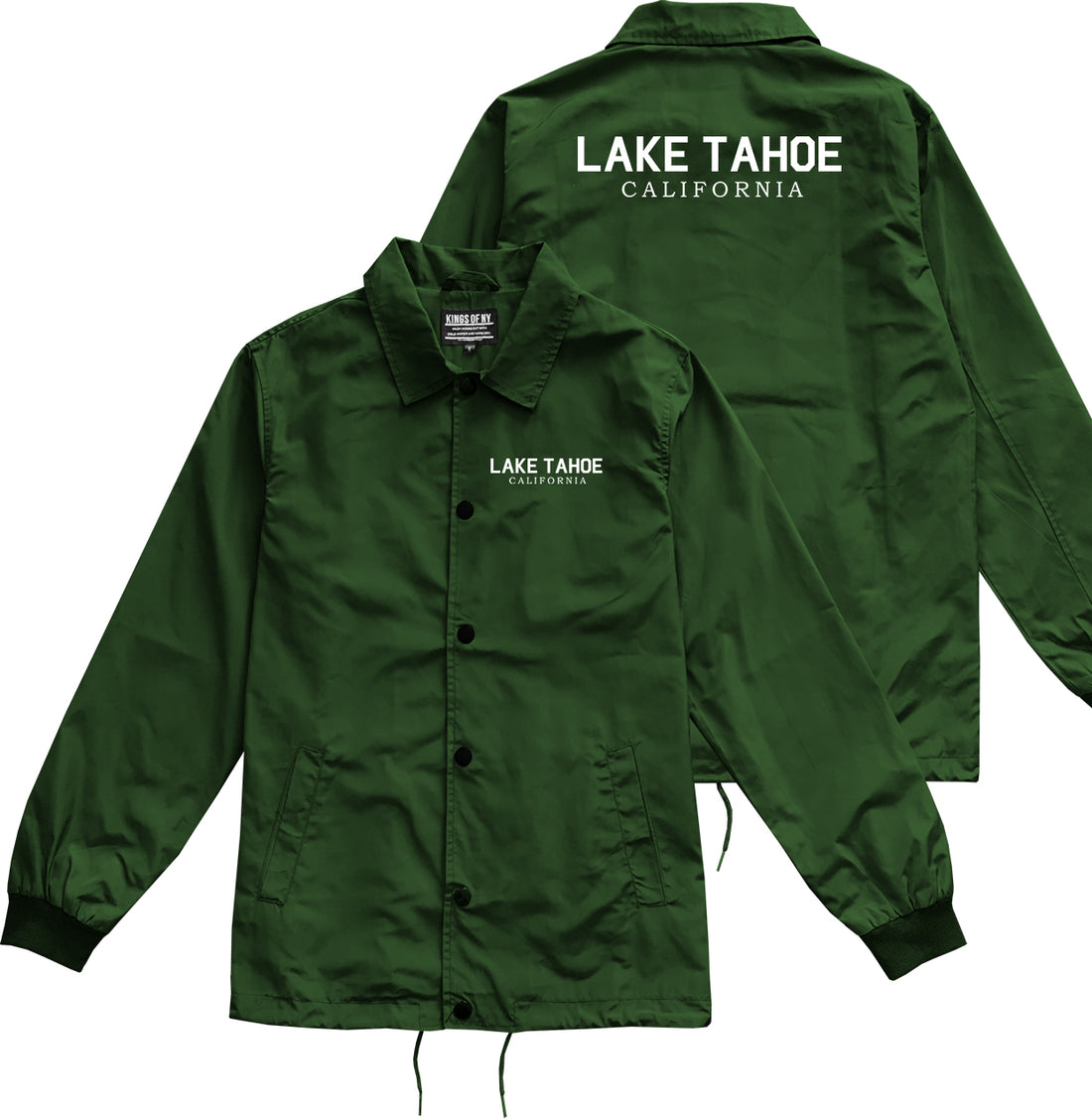 Lake Tahoe California Mountains Mens Coaches Jacket Green