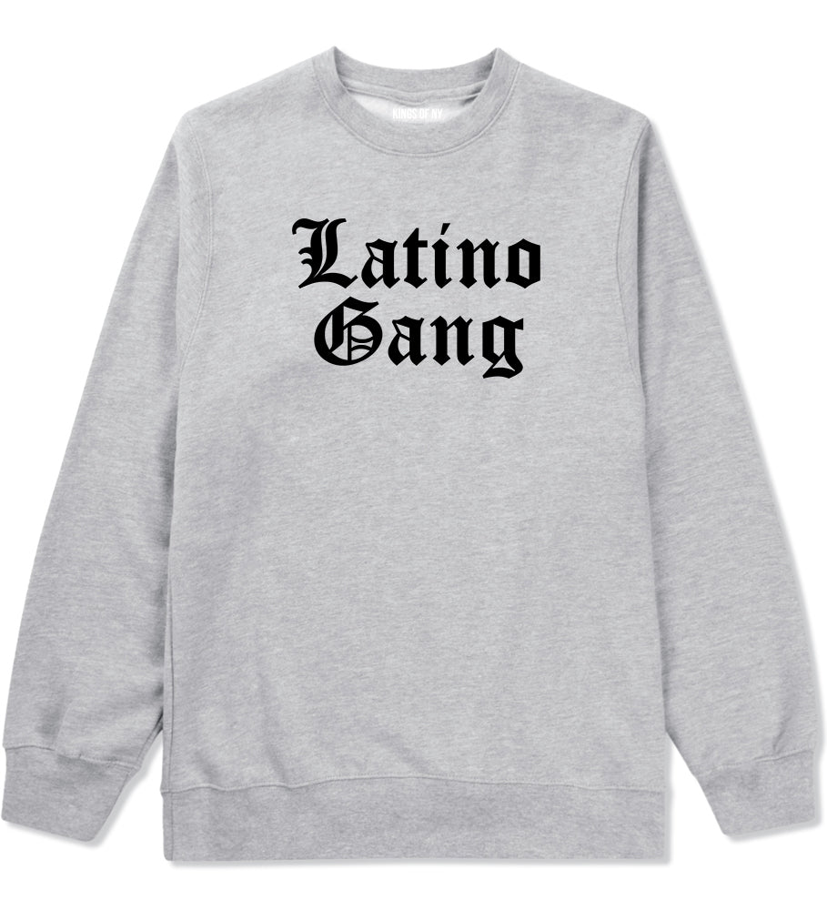 Latino Gang Mens Crewneck Sweatshirt Grey by Kings Of NY