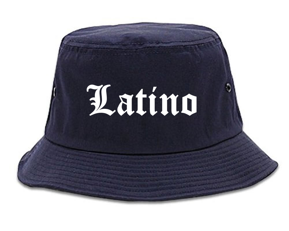 Latino Old English Spanish Mens Bucket Hat Navy Blue