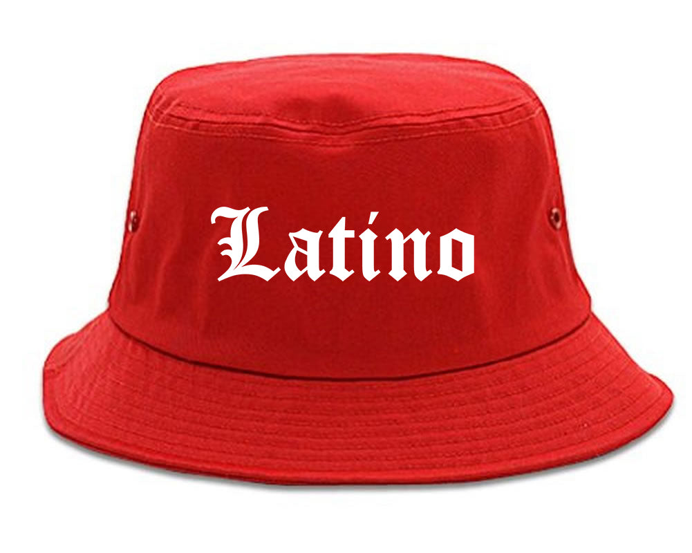 Latino Old English Spanish Mens Bucket Hat Red