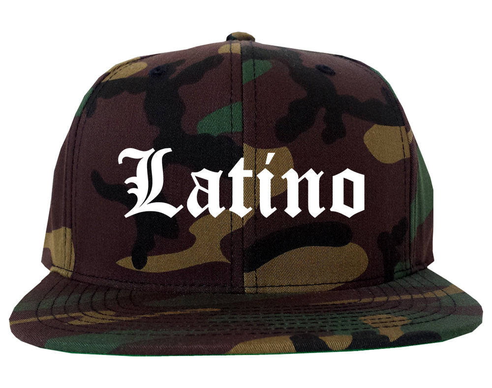 Latino Old English Spanish Mens Snapback Hat Camo
