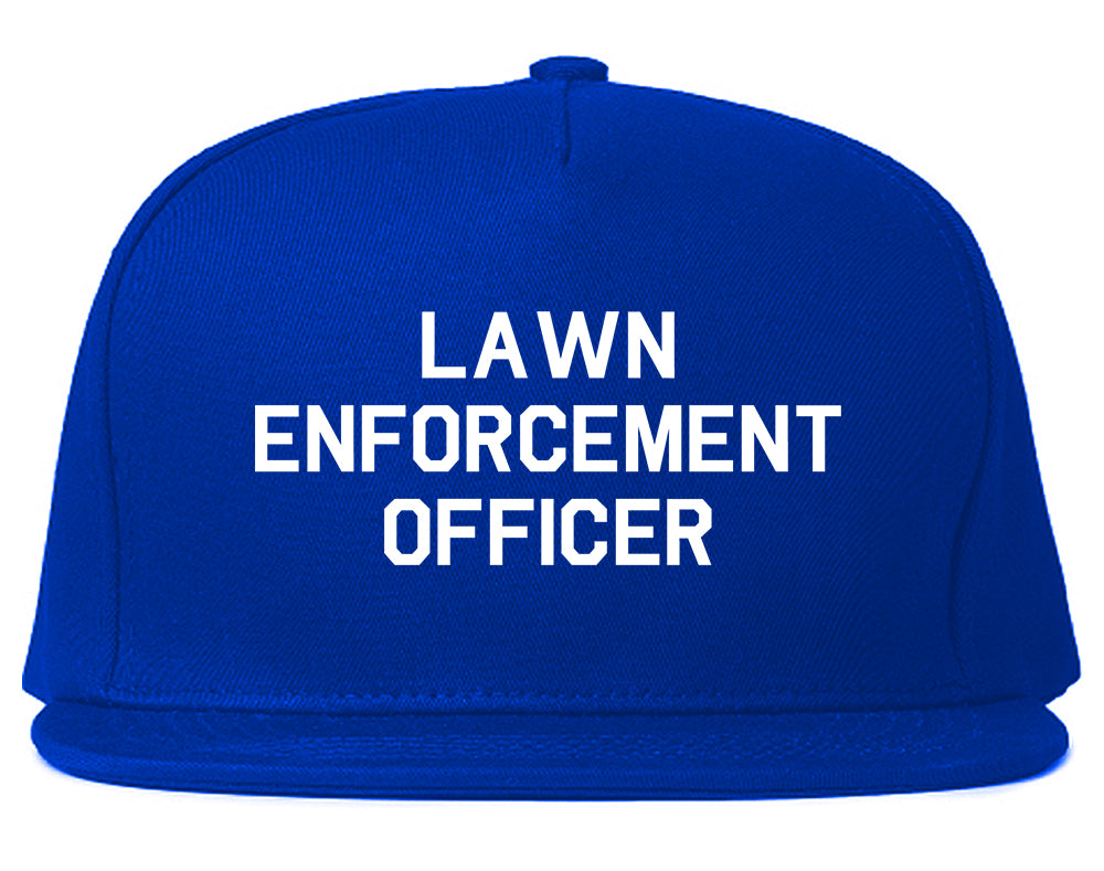 Lawn Enforcement Officer Funny Dad Grandpa Gift Mens Snapback Hat Royal Blue