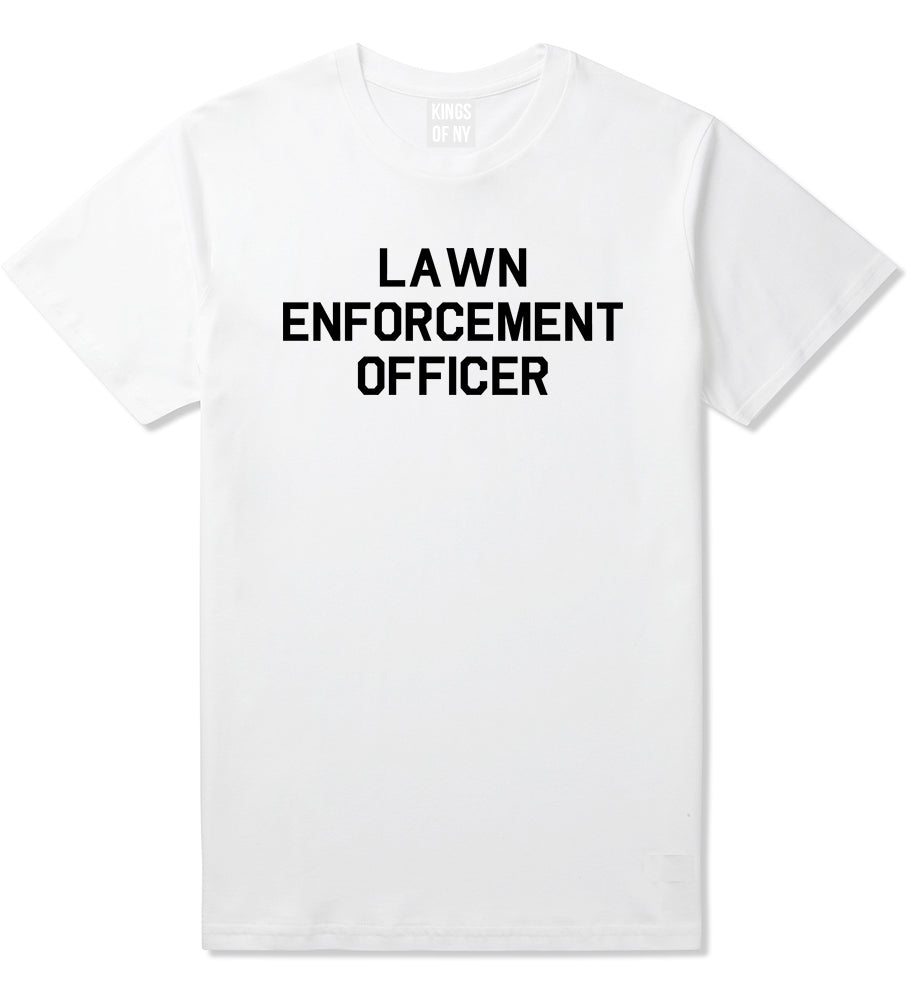 Lawn Enforcement Officer Funny Dad Grandpa Gift Mens T-Shirt White
