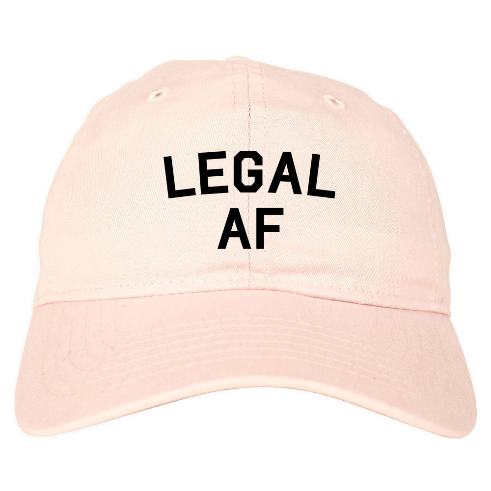 Legal AF 21st Birthday Mens Dad Hat Baseball Cap Pink