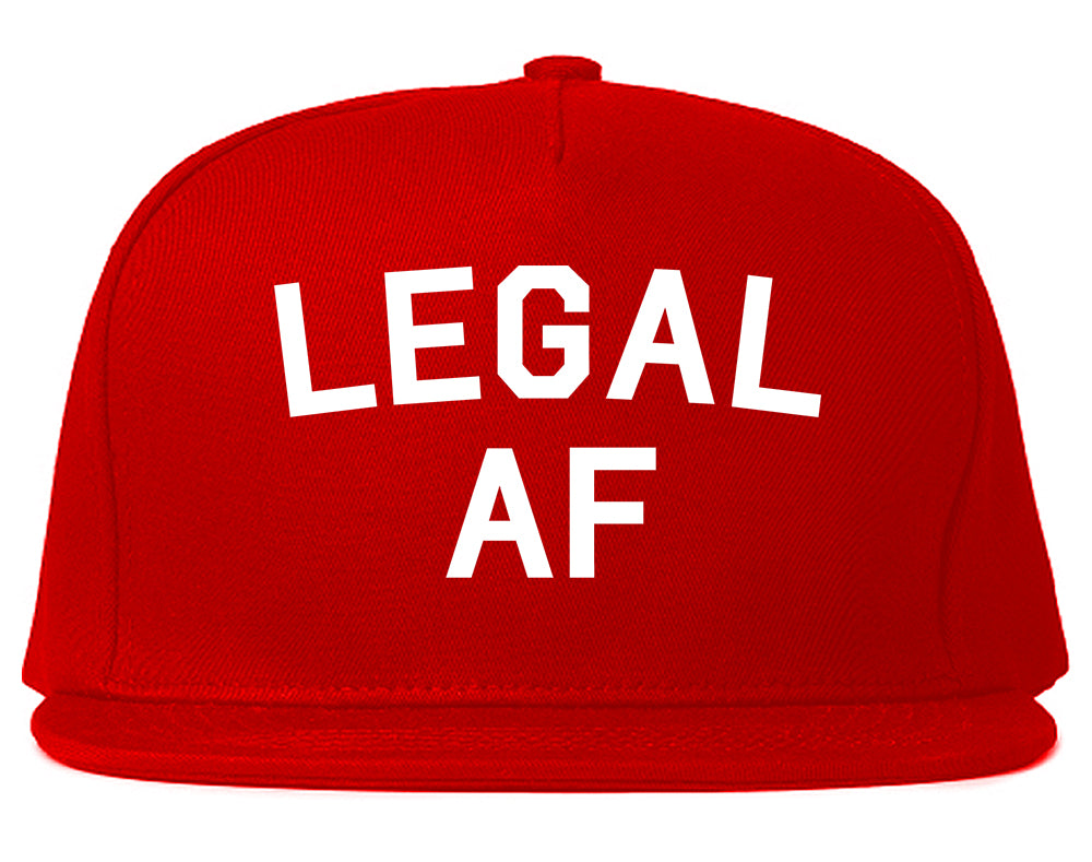 Legal AF 21st Birthday Mens Snapback Hat Red