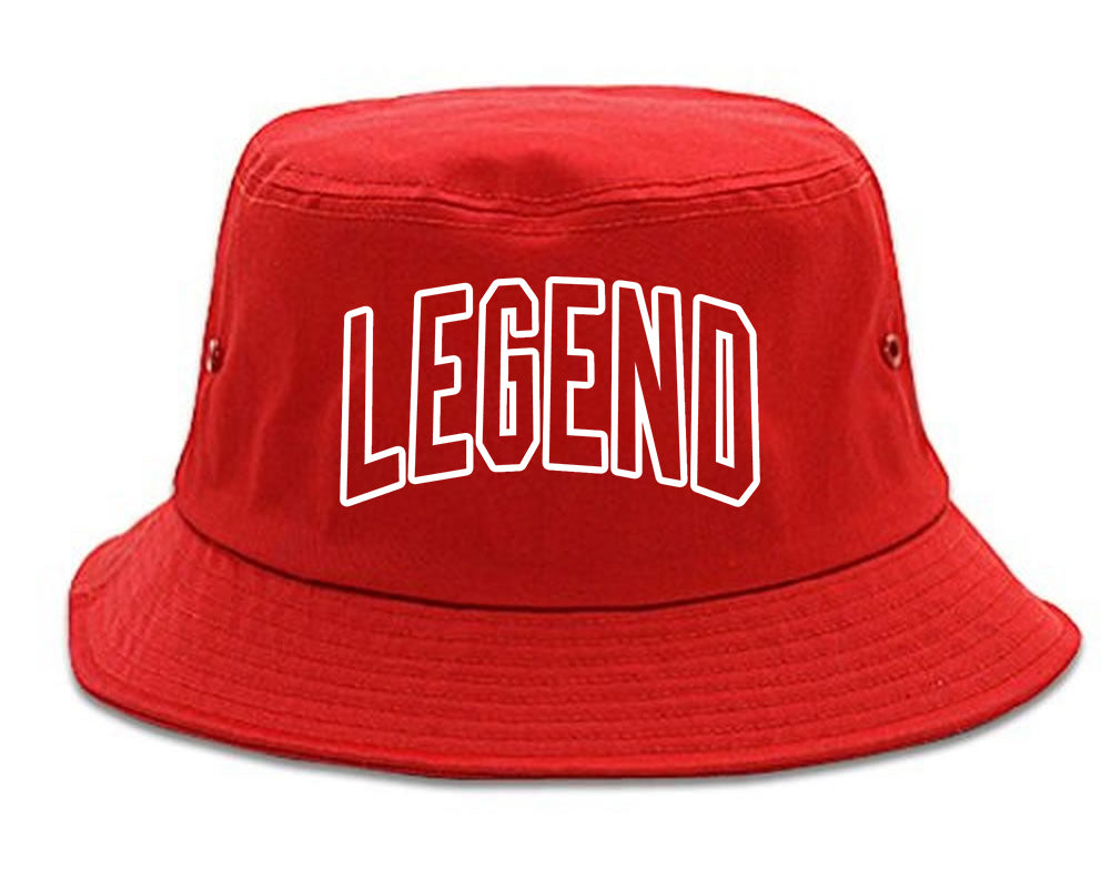 Legend Outline Mens Bucket Hat Red