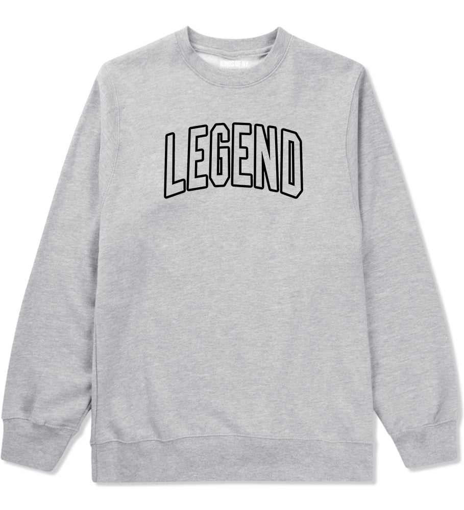 Legend Outline Mens Crewneck Sweatshirt Grey by Kings Of NY