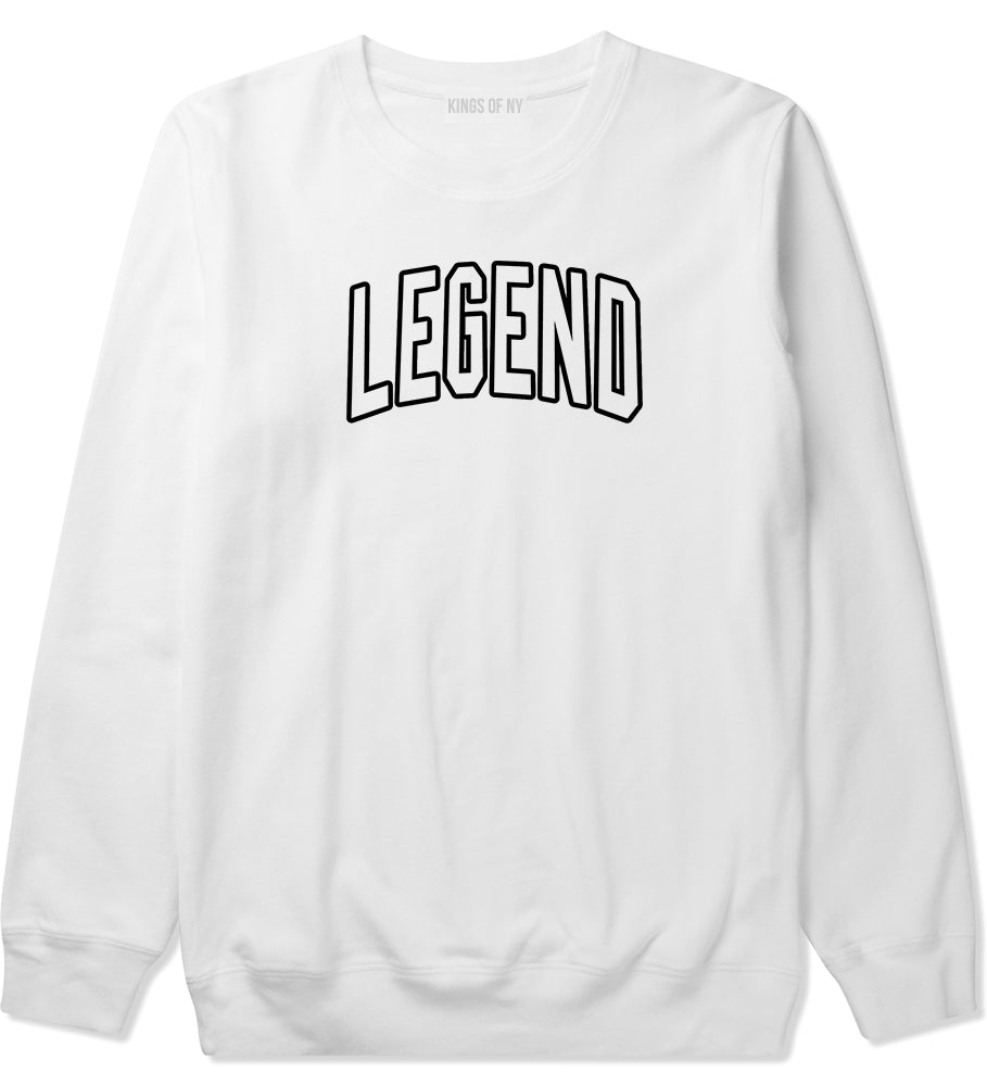 Legend Outline Mens Crewneck Sweatshirt White by Kings Of NY