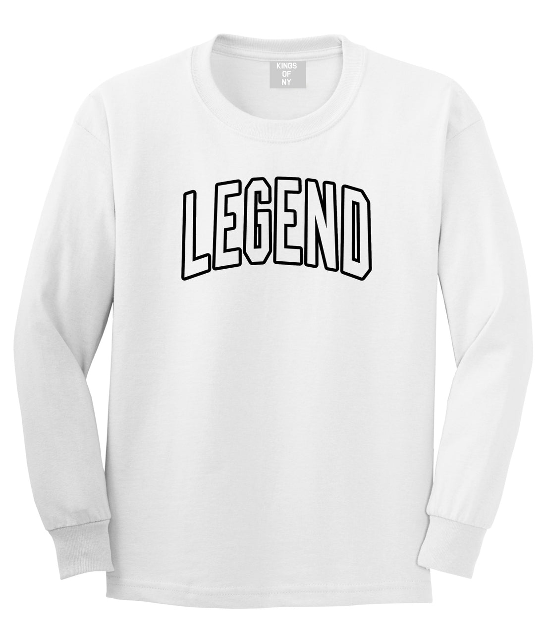 Legend Outline Mens Long Sleeve T-Shirt White by Kings Of NY