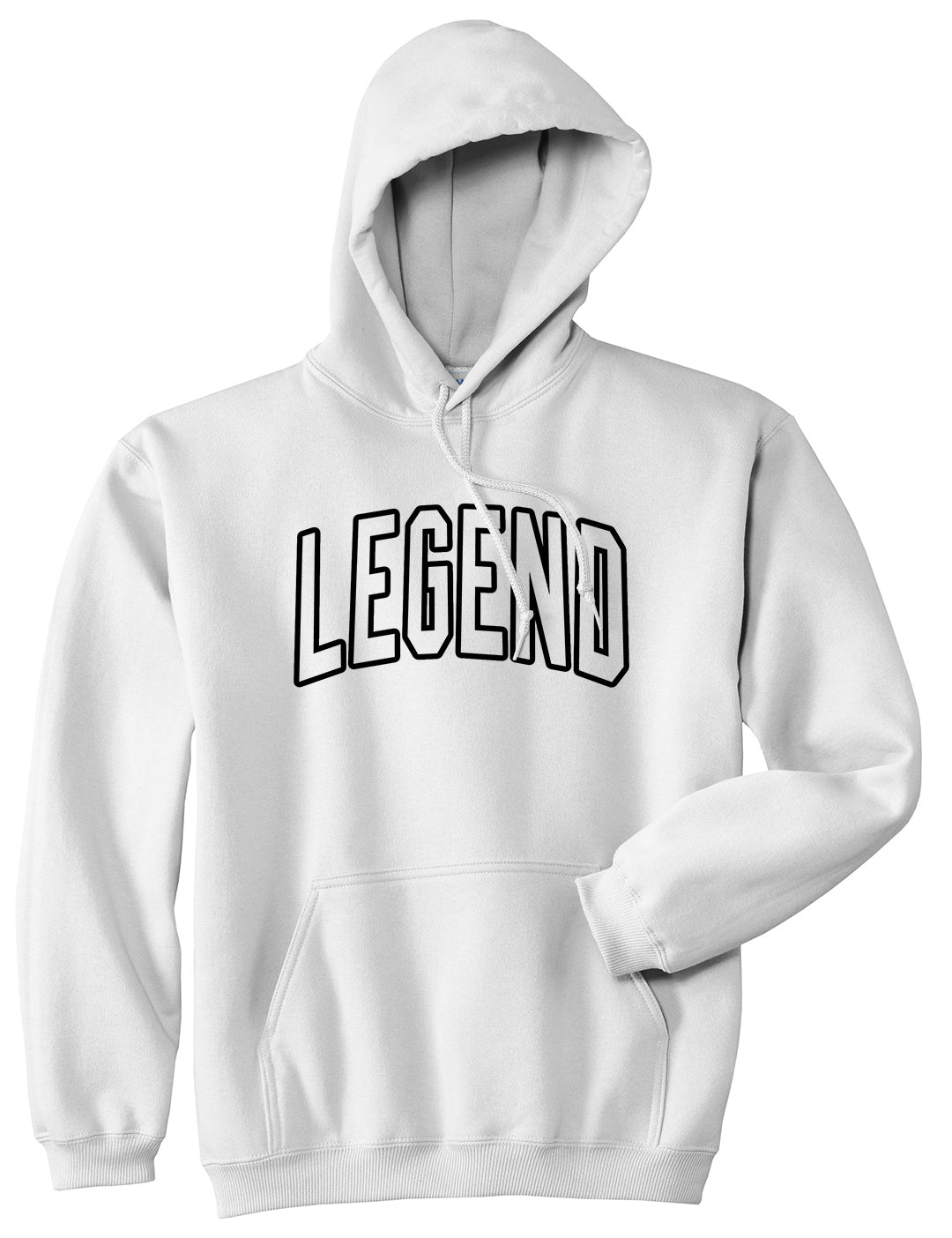 Legend Outline Mens Pullover Hoodie White by Kings Of NY