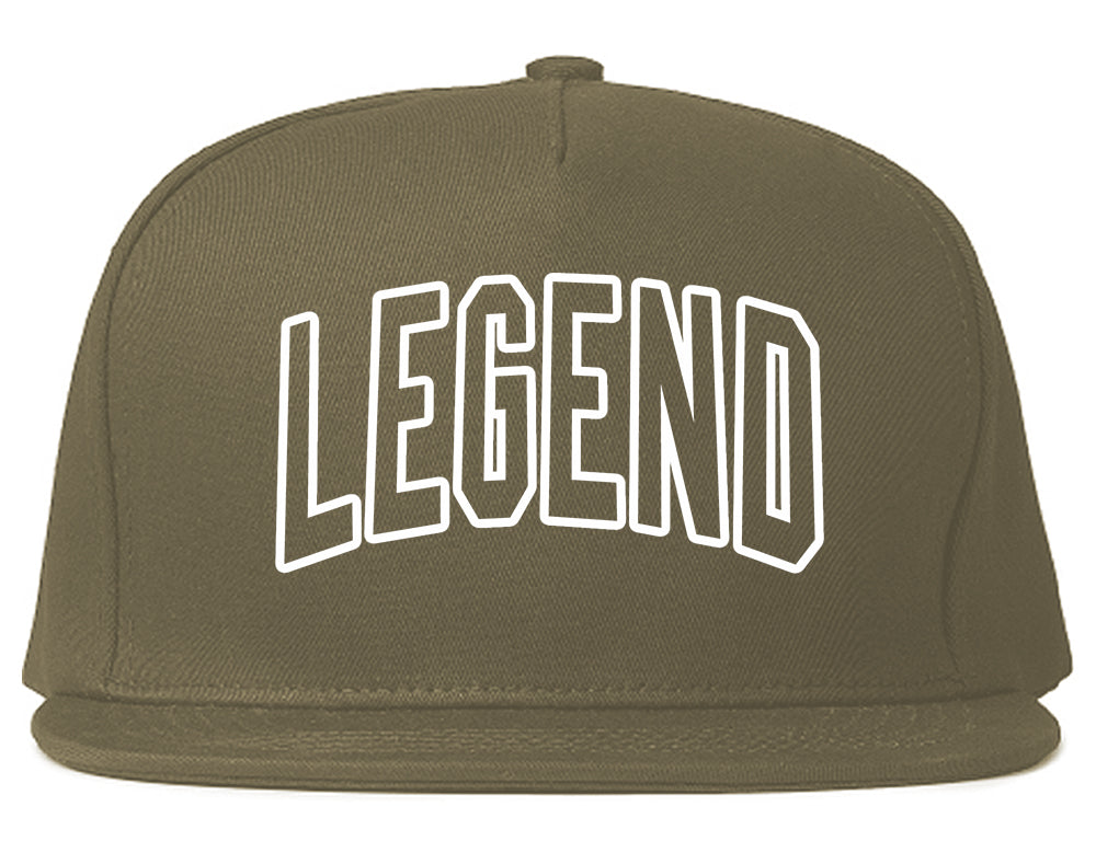 Legend Outline Mens Snapback Hat Grey