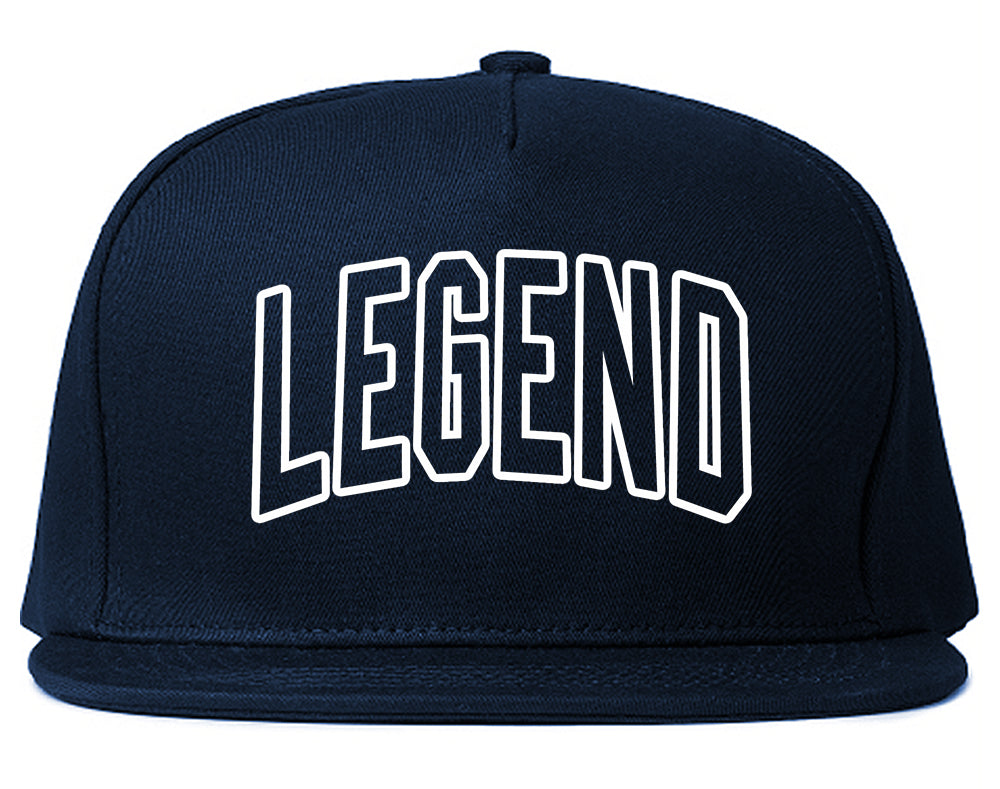 Legend Outline Mens Snapback Hat Navy Blue