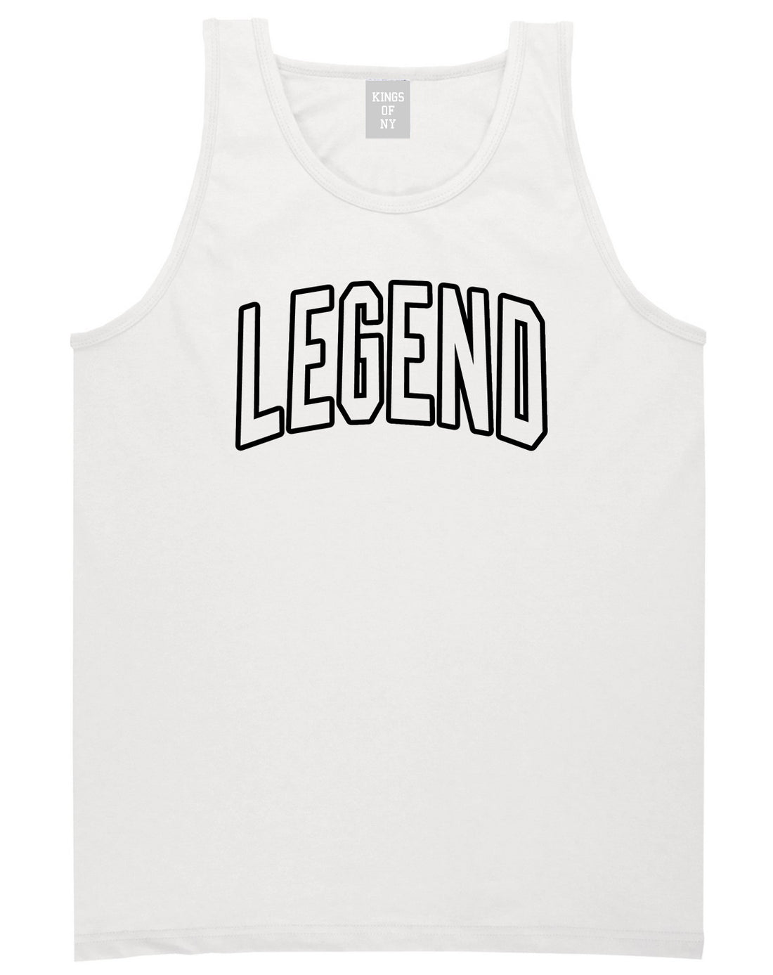 Legend Outline Mens Tank Top Shirt White by Kings Of NY