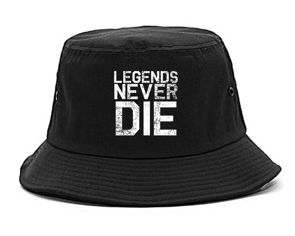 Legends Never Die Vintage Mens Bucket Hat Black