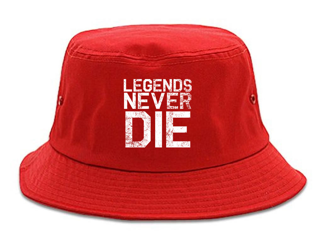 Legends Never Die Vintage Mens Bucket Hat Red
